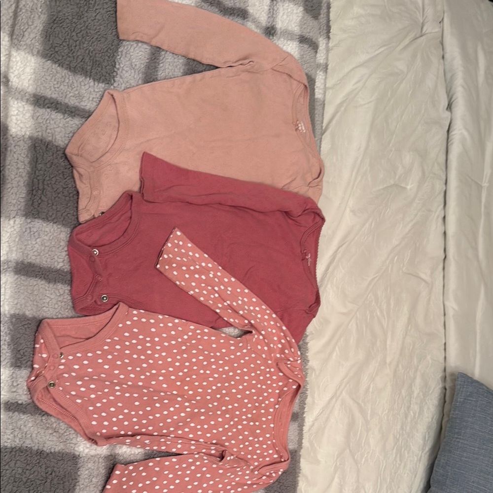Carter's Pink and Red Long Sleeve Tees